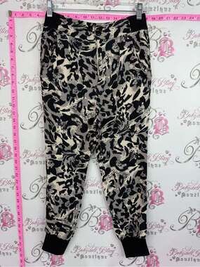 Pants Women's Black & Cream Animal Print Jogger Pants